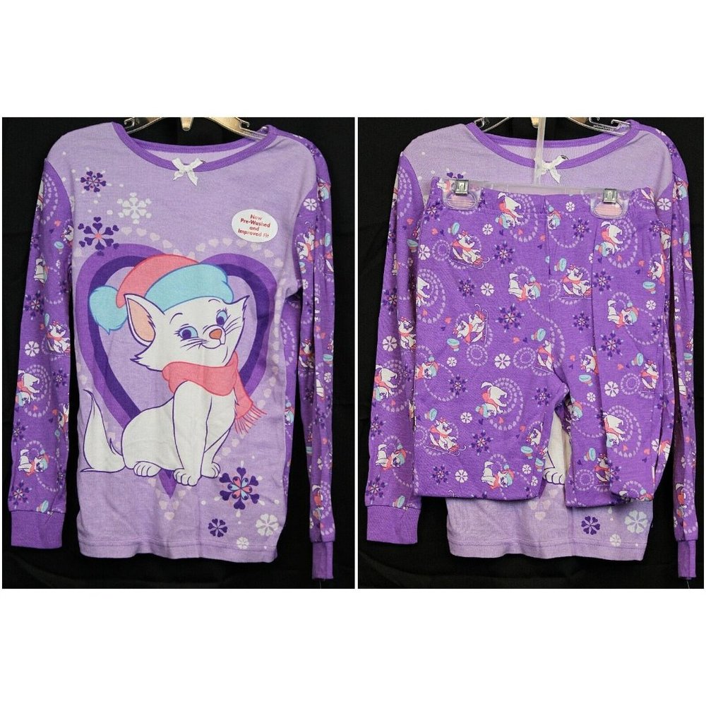 Disney Store Aristocats Girls 2 Pc Pajamas NWT sz 6 Long Sleeves Winter Snow
